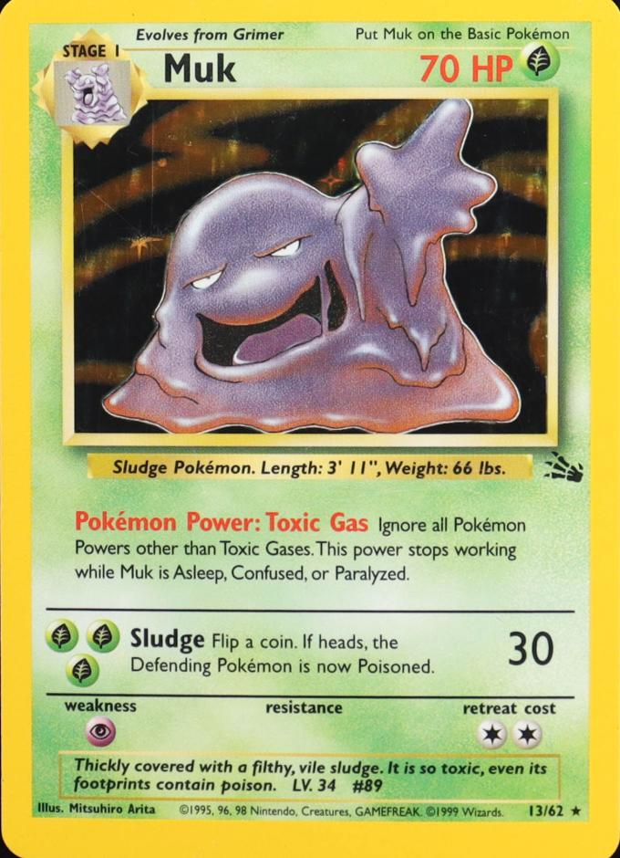 Muk Holo 1999 Pokemon Fossil
