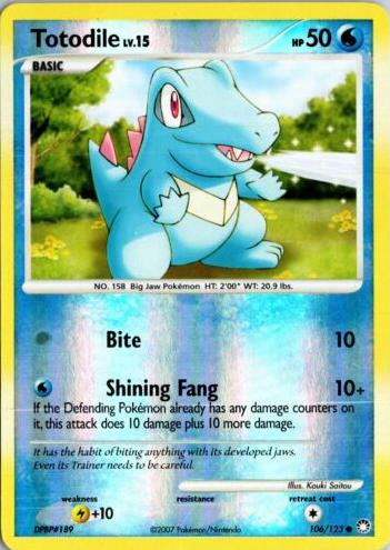 Totodile 2007 Pokemon Diamond & Pearl Mysterious Treasures