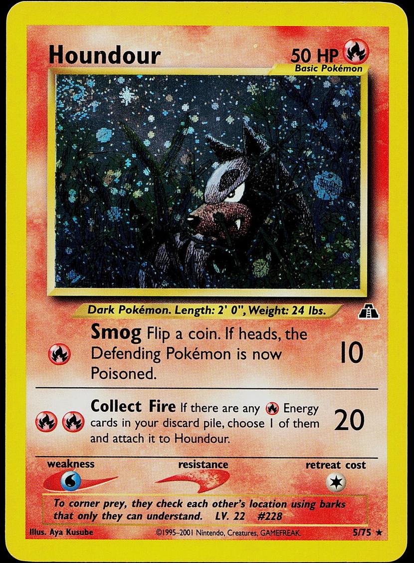 2001 Pokemon Neo Discovery Holo #5 Houndour front