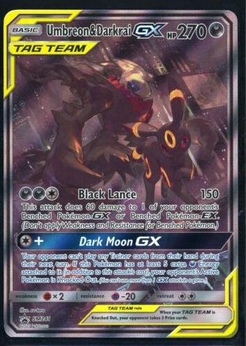 2020 Pokemon Prm Tag Team Pwr Cll #SM241 Umbreon & Darkrai Gx front