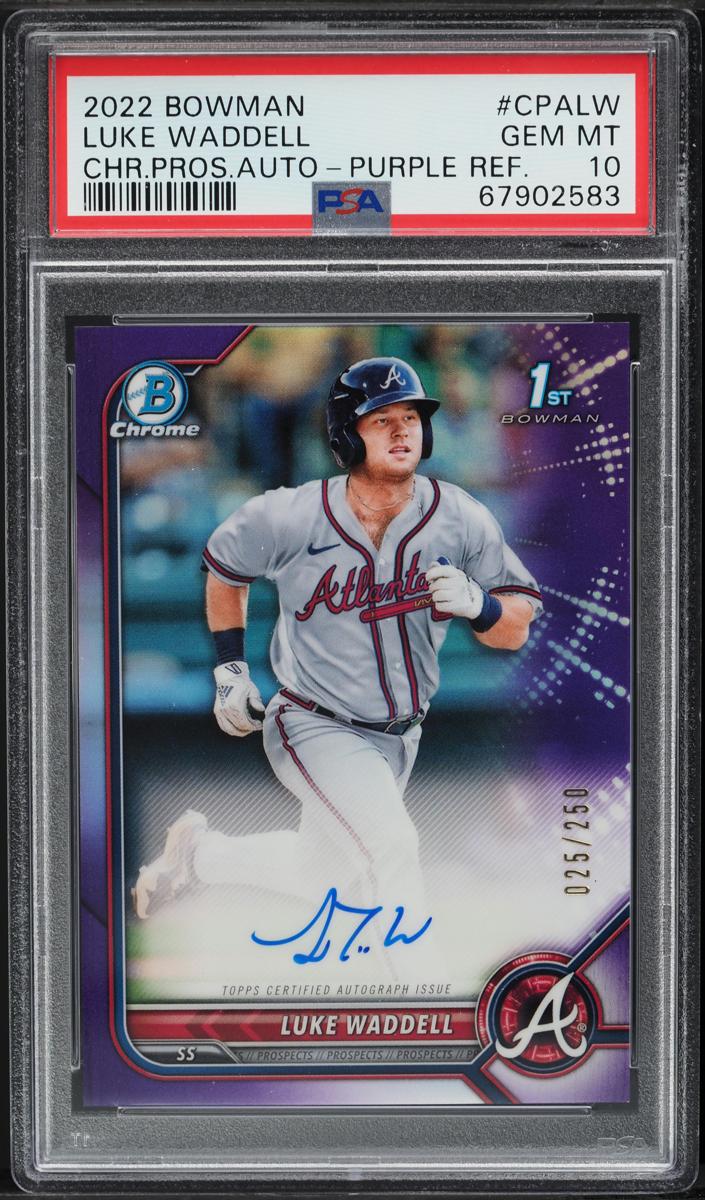 2022 Bowman Chrome Prospects Baseball Purple Luke Waddell #59 PSA 9