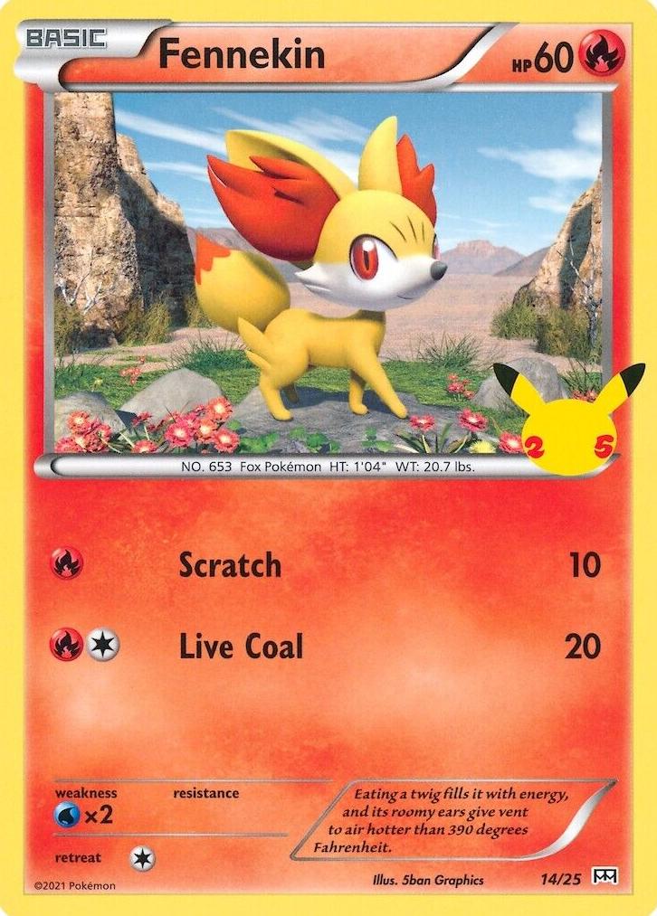 Fennekin 2021 Pokemon McDonald's 25th Anniversary