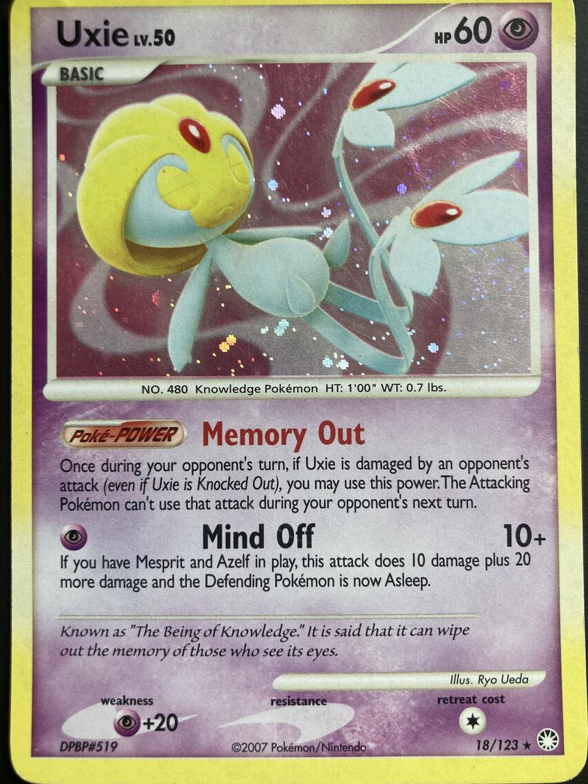 Uxie Holo 2007 Pokemon Diamond & Pearl Mysterious Treasures