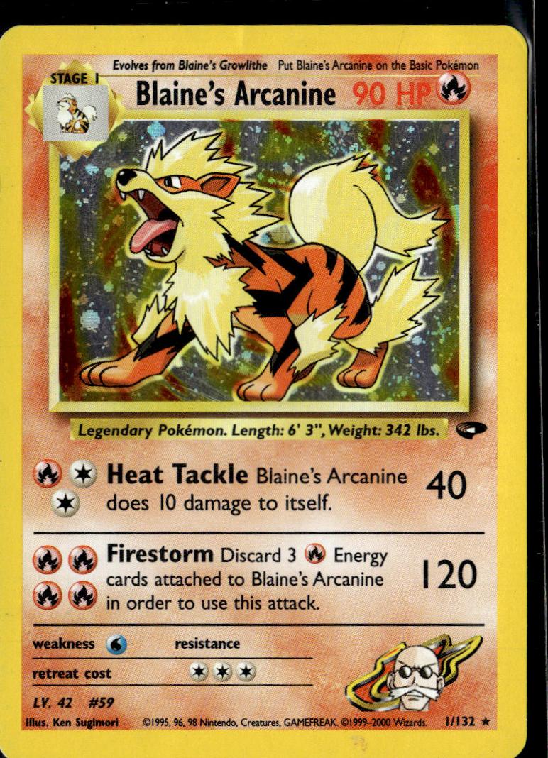Blaine's Arcanine Holo 2000 Pokemon Gym Challenge