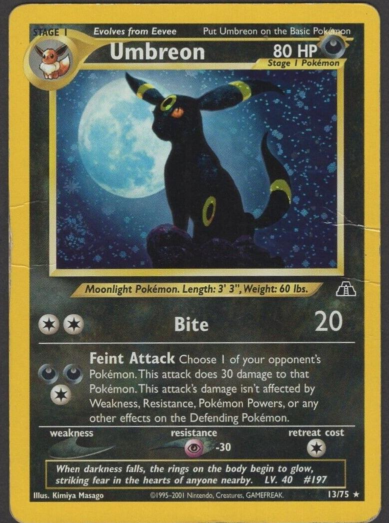 2001 Pokemon Neo Discovery Holo #13 Umbreon front