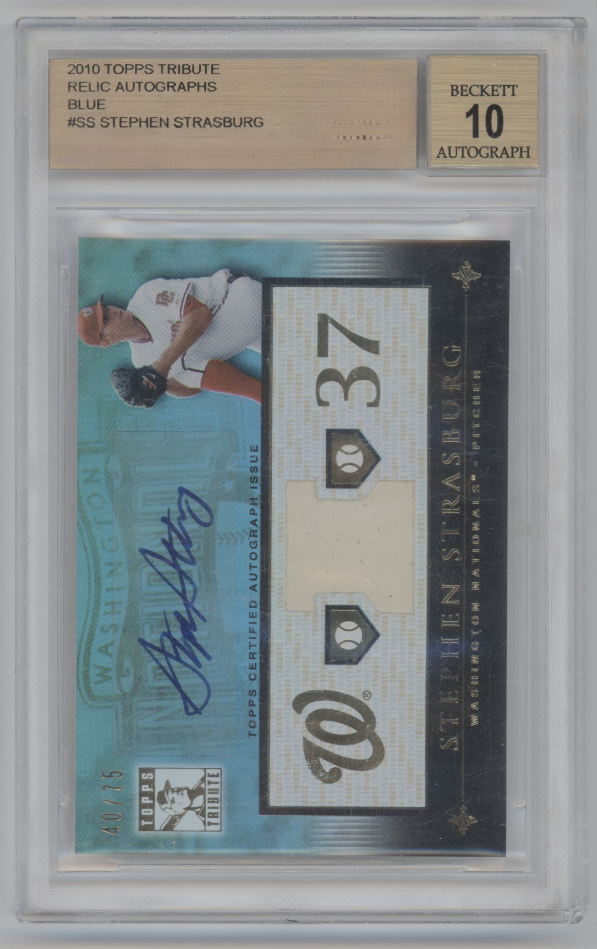 2010 Topps Tribute Baseball Blue Stephen Strasburg #TAR-SS BGS 9
