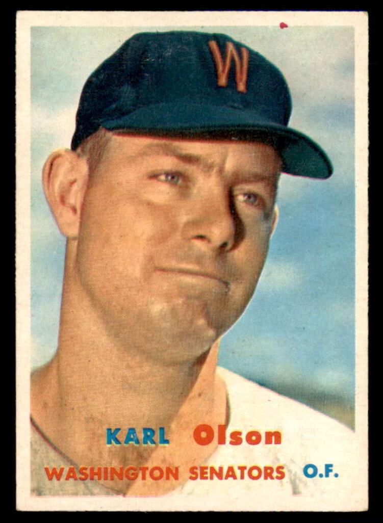 1957 Topps Karl Olson #153 card