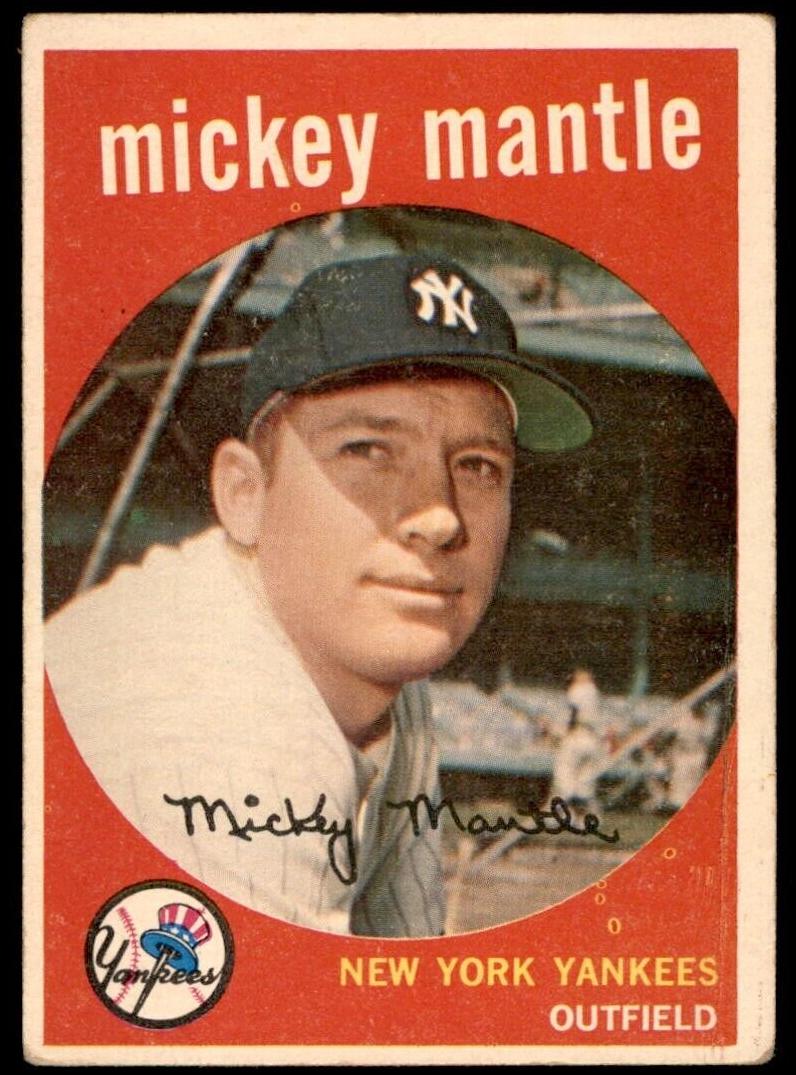 1959 Topps #10 Mickey Mantle front