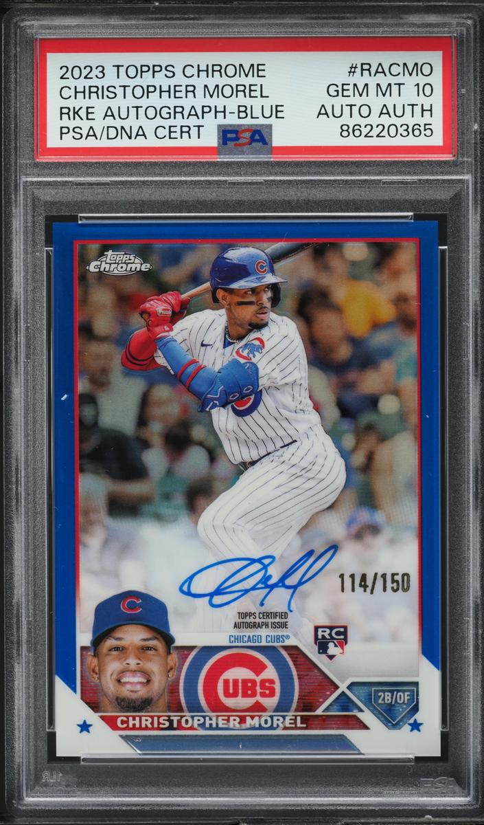 2023 Topps Chrome Baseball Blue Refractor Christopher Morel #RA-CMO PSA 8.5