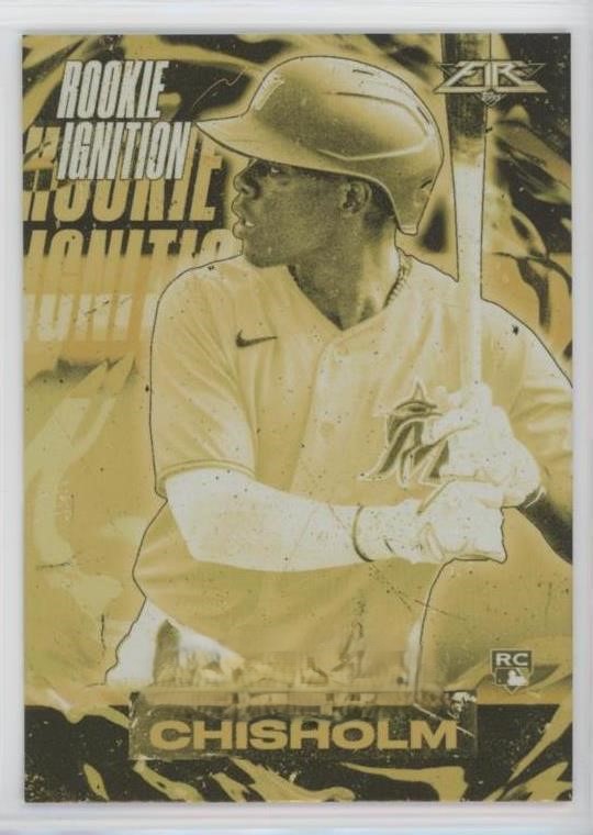 2021 Topps Fire Baseball Gold Minted Jazz Chisholm #RI-22
