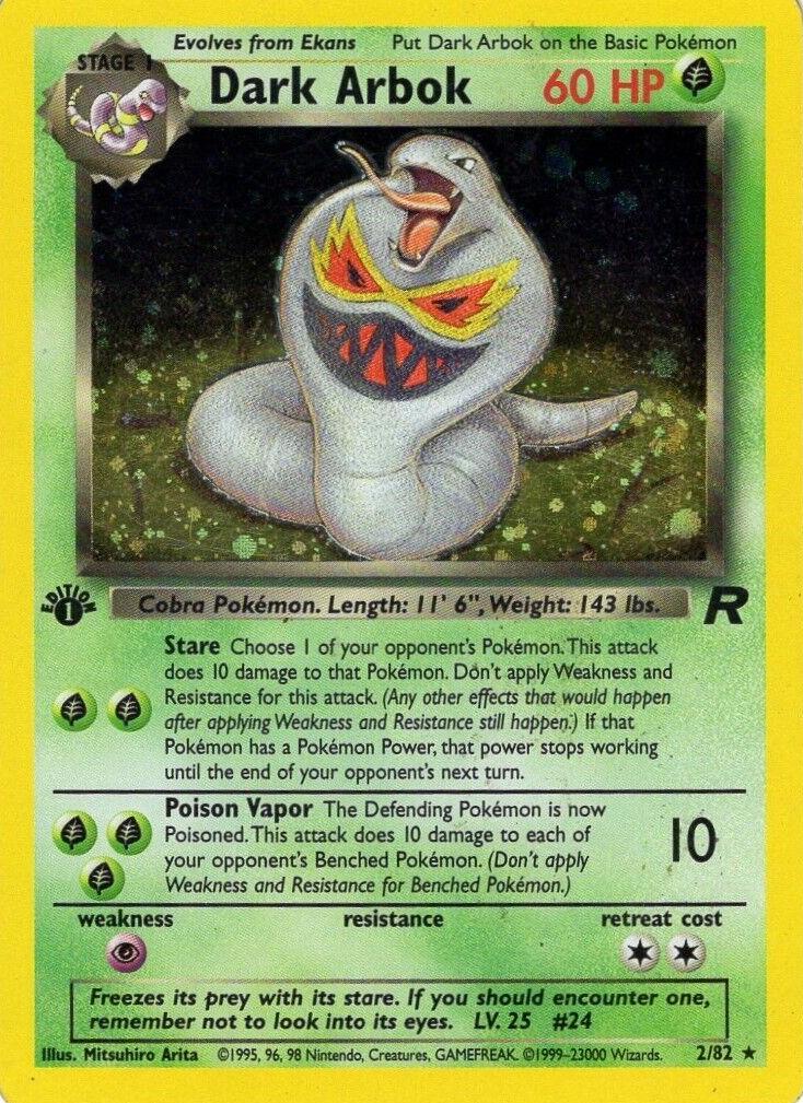 2000 Pokemon Team Rocket Holo #2 Arbok front