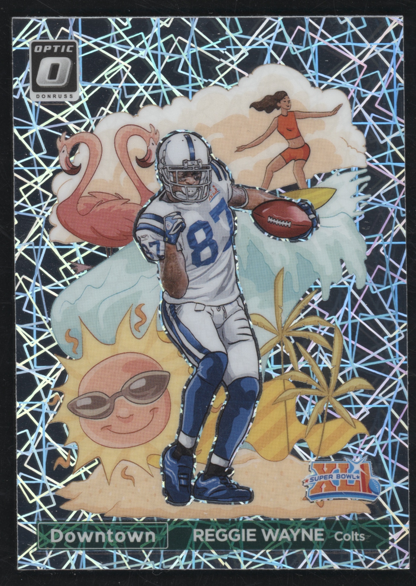 Reggie Wayne 2023 Donruss Optic Super Bowl Downtown Football