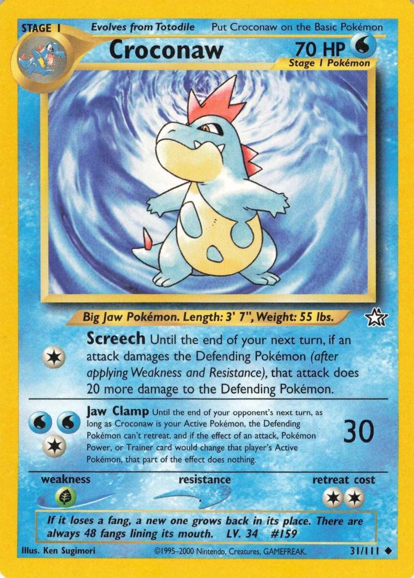 Croconaw 2000 Pokemon Neo Genesis