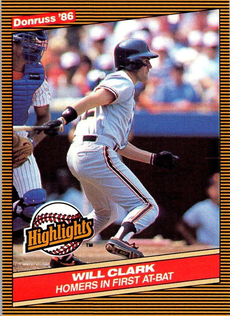 Will Clark 1986 Donruss Highlights Baseball