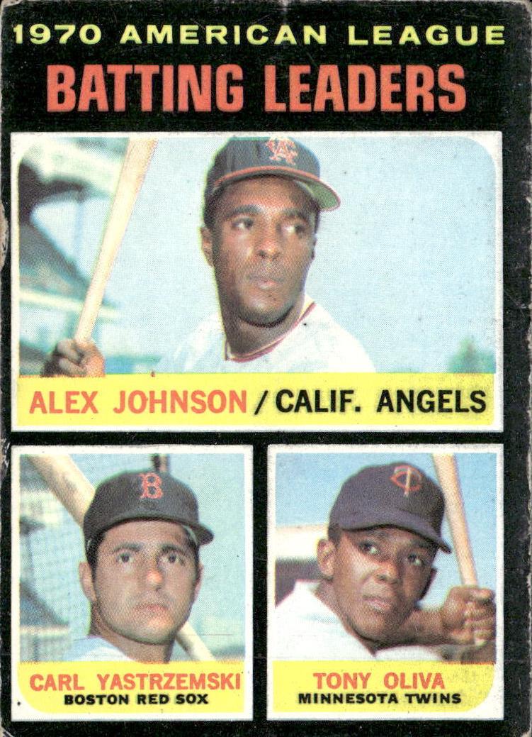1971 AL Batting Leaders with Carl Yastrzemski and Tony Oliva #61