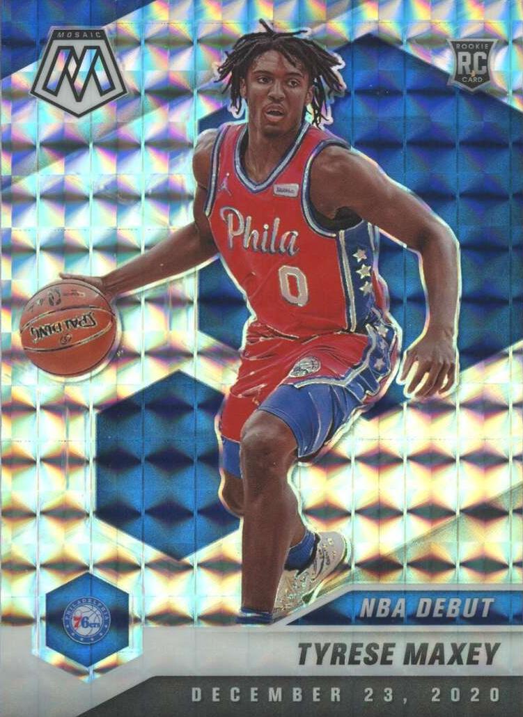 2020 Panini Mosaic Tyrese Maxey [Silver] #263 card