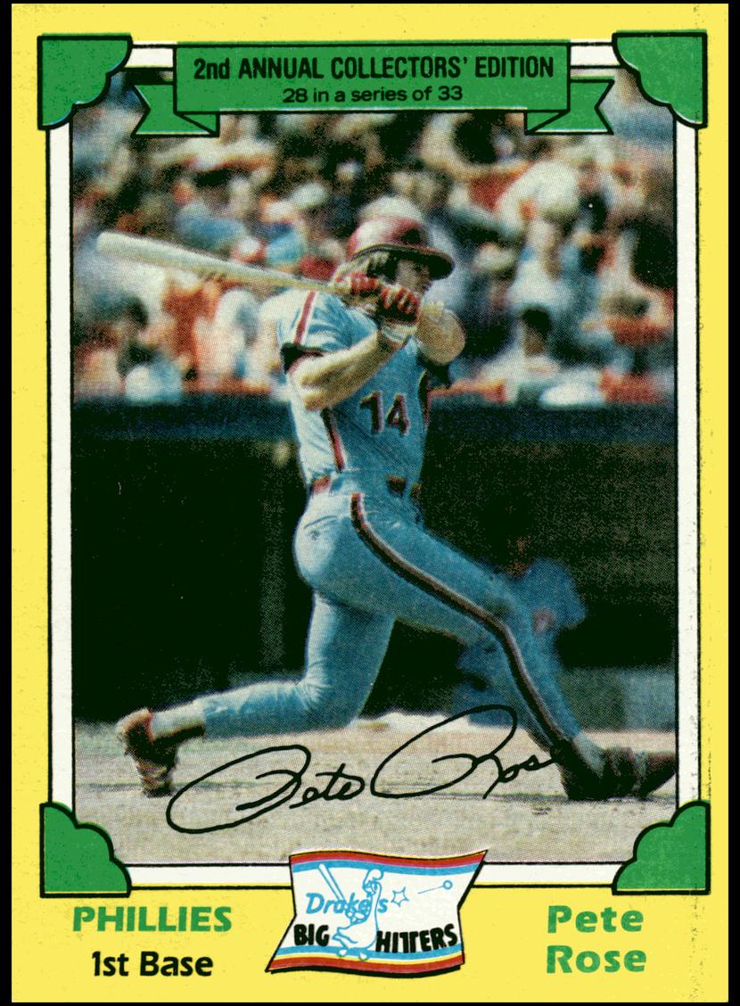 1982 Topps Drake's Big Hitters Pete Rose #28 card
