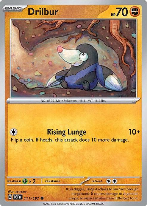 Drilbur 2023 Pokemon Scarlet & Violet Obsidian Flames