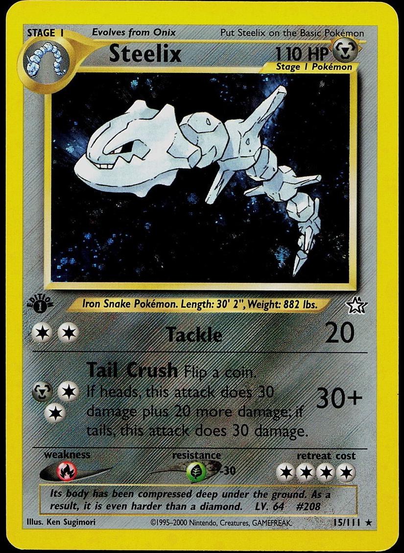 2000 Pokemon Neo Genesis Holo #15 Steelix front