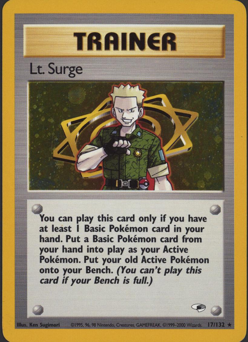 LT. Surge Holo 2000 Pokemon Gym Heroes