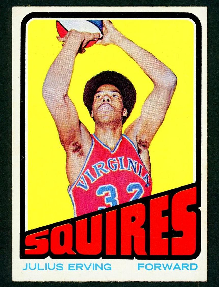 1972 Topps Auto #195 Julius Erving front