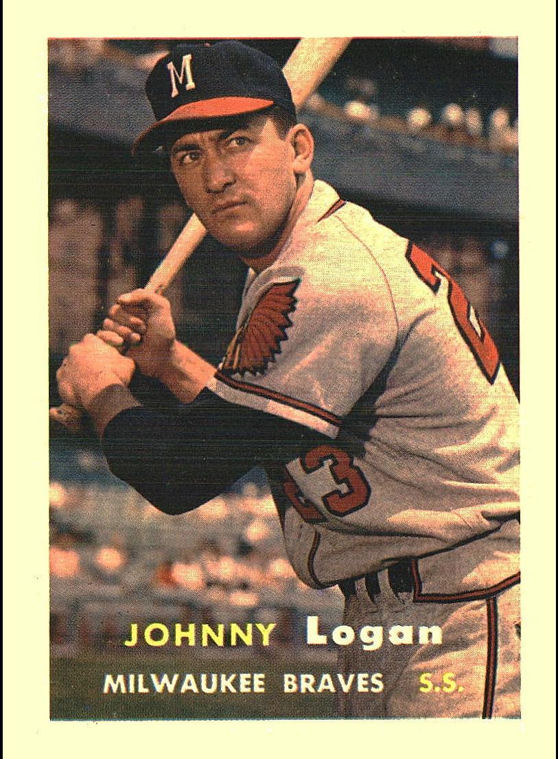 1957 Topps Johnny Logan #4 card
