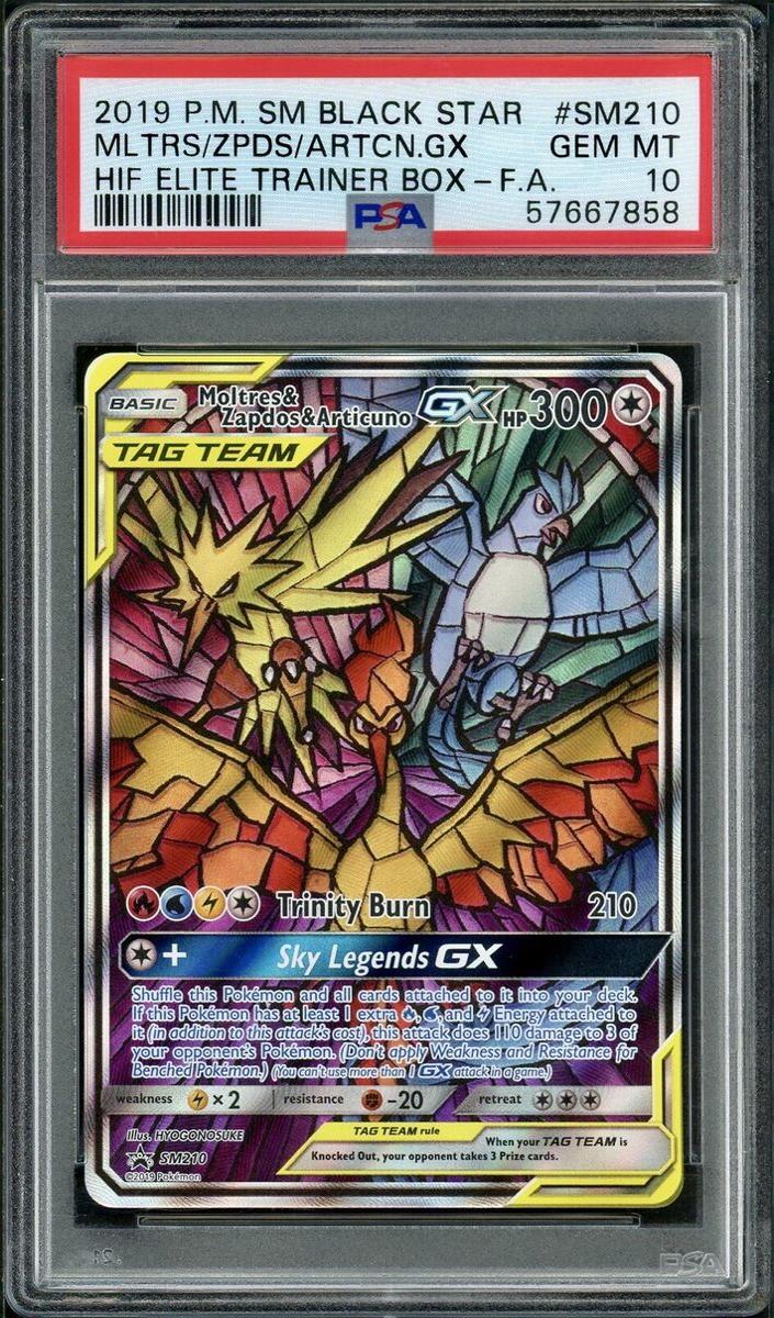 Moltres / Zapdos / Articuno GX 2019 Pokemon Sun & Moon Black Star Promo Hidden Fates Elite Trainer Box