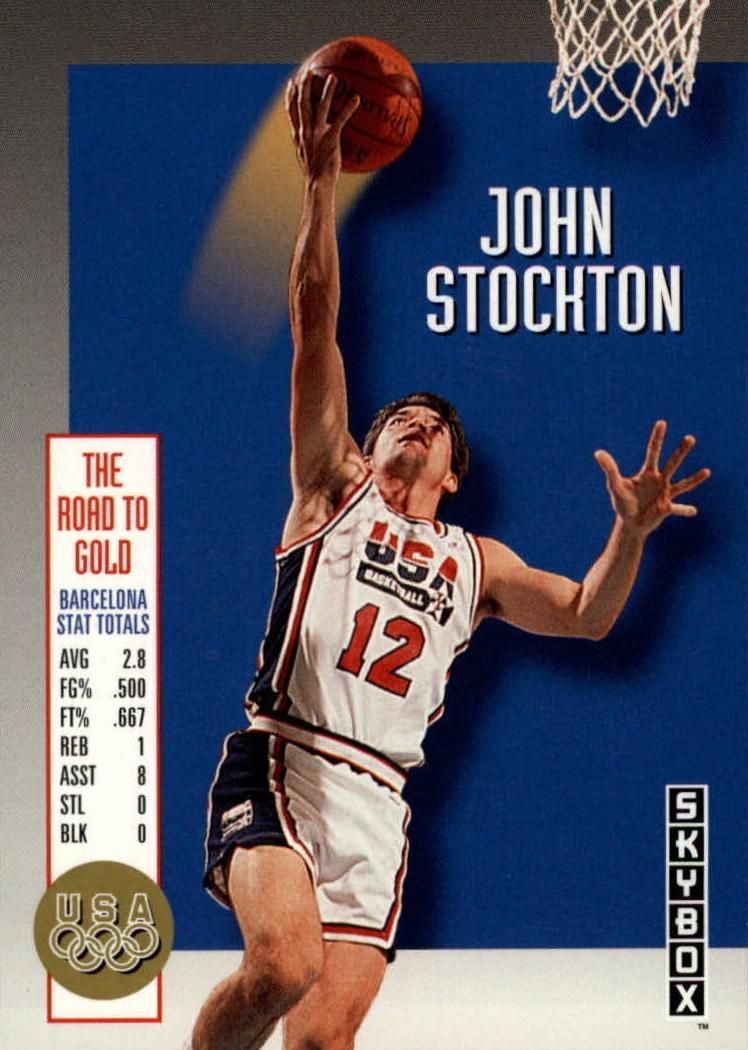 1992 SkyBox OLYMPIC TEAM #USA3 John Stockton front
