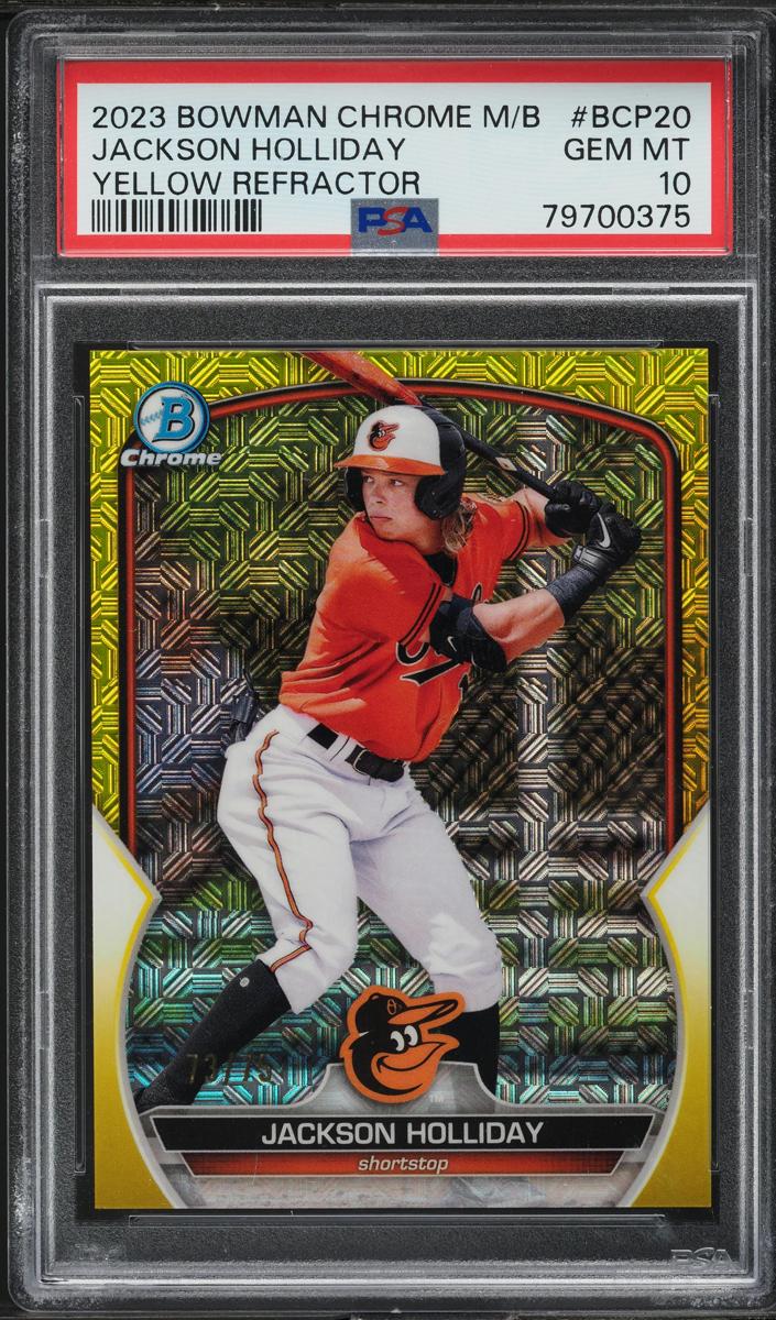 2023 Bowman Chrome Mega Box Baseball Yellow Jackson Holliday #BCP-20 PSA 9