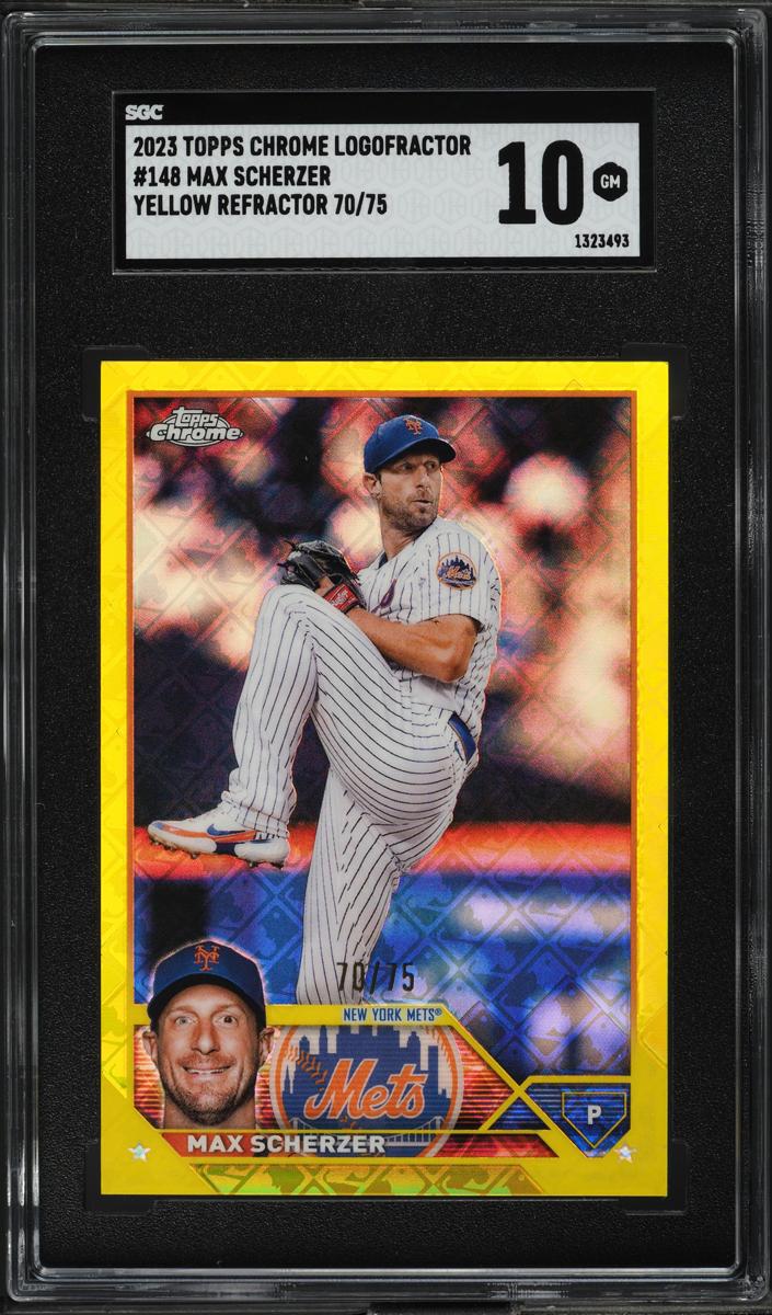 2023 Topps Chrome Logofractor Baseball Yellow Max Scherzer #148