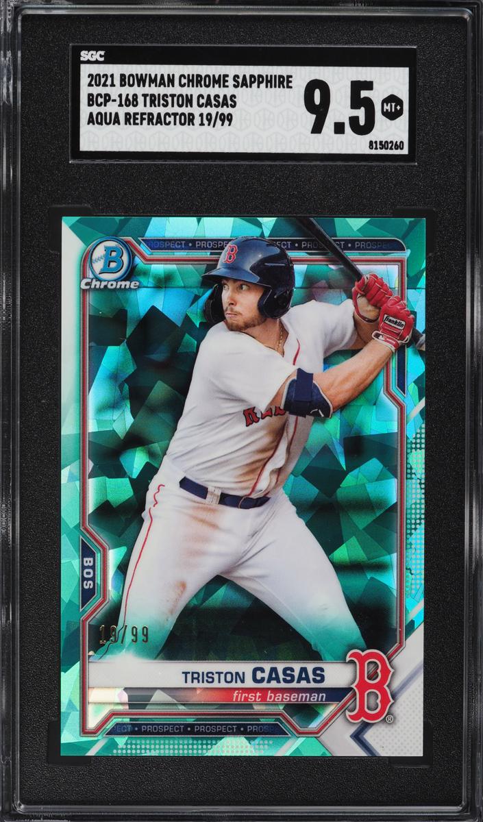 2021 Bowman Chrome Prospects Sapphire Baseball Aqua Triston Casas #BCP-168 SGC 9