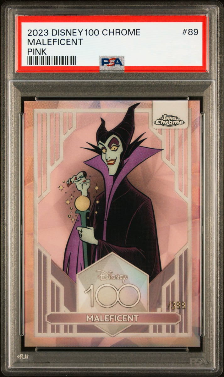 2023 Topps Chrome Disney 100 Maleficent [Pink Refractor] #89 card