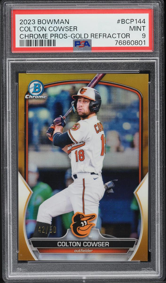 2023 Bowman Chrome Prospects Baseball Gold Colton Cowser #BCP-144 PSA 8.5