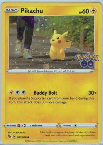 Pikachu Holo 2022 Pokemon Go Cosmos
