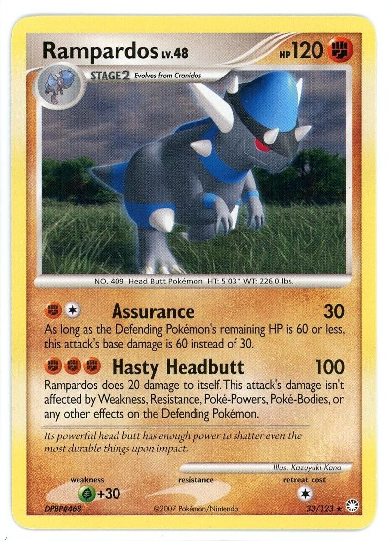 Rampardos Cosmos Holo 2007 Pokemon Diamond & Pearl Mysterious Treasures