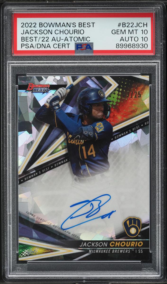 2022 Bowman's Best Baseball Atomic Jackson Chourio #B22-JCH PSA 10