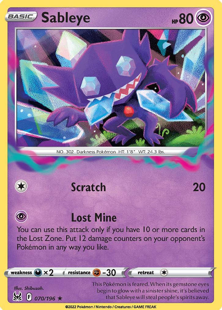 Sableye Holo 2022 Pokemon Lost Origin