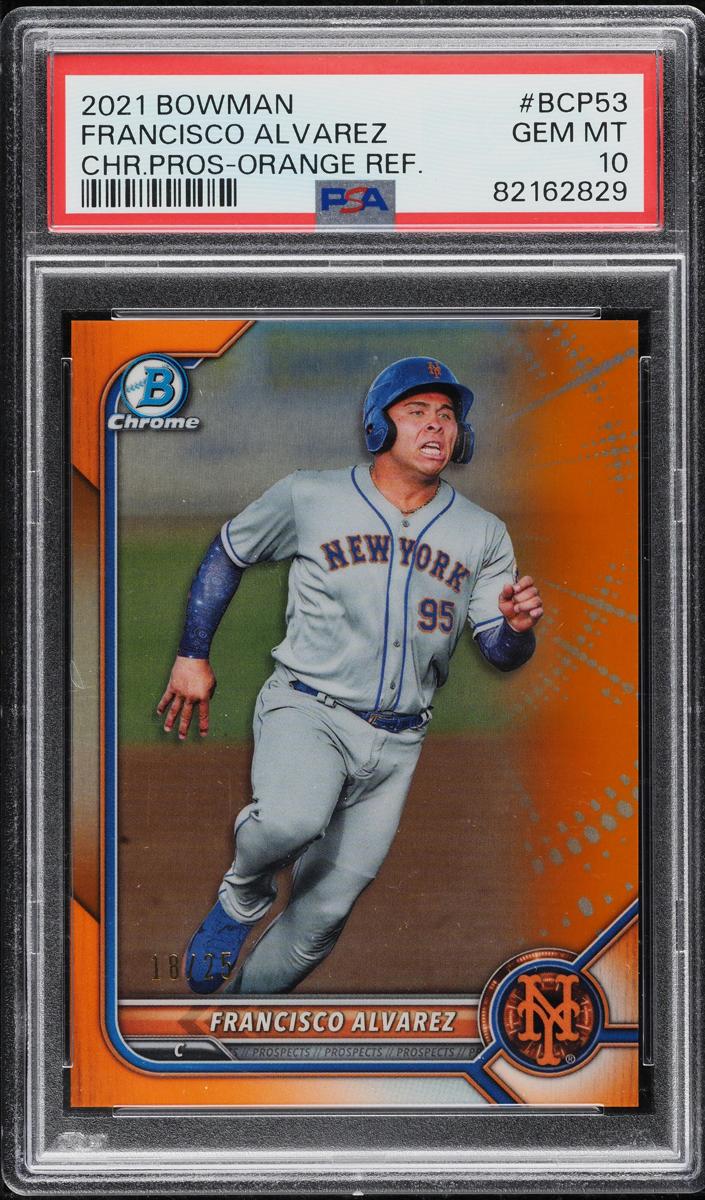 2021 Bowman Chrome Prospects Baseball Orange Francisco Alvarez #BCP-53 PSA 10