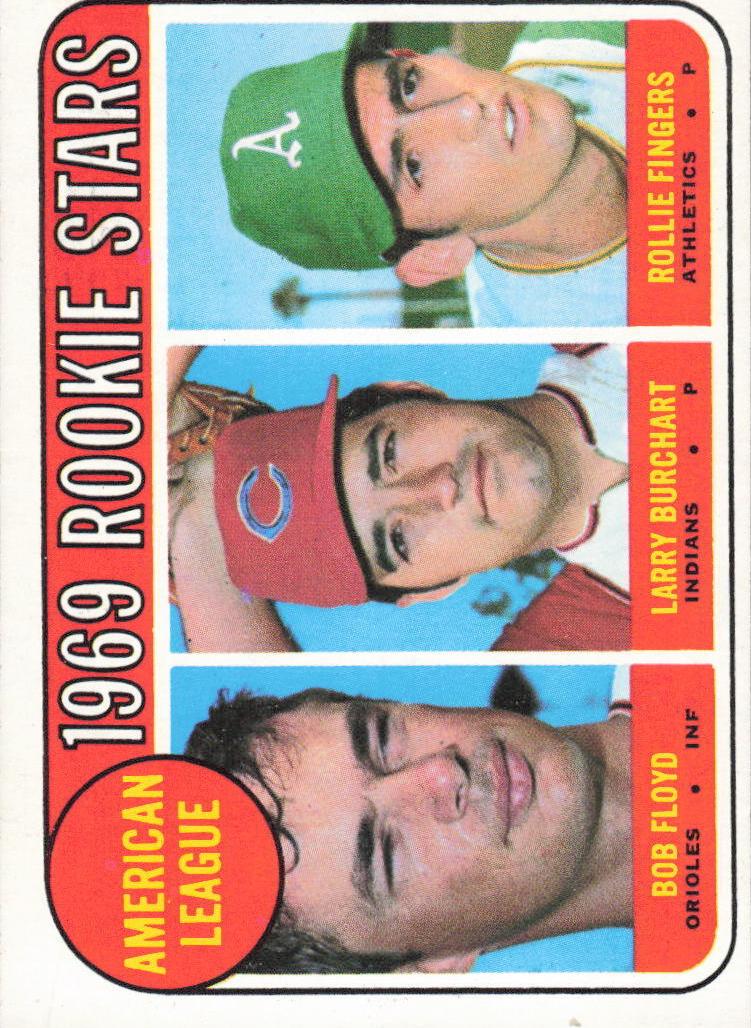 Rollie Fingers / Bob Floyd / Larry Burchart 1969 Topps A.L. Rookies Baseball