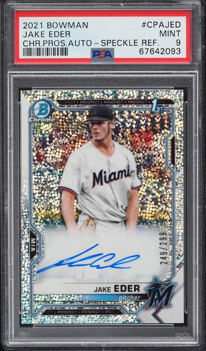 2021 Bowman Chrome Prospects Baseball Speckle Jake Eder #CPA-JED PSA 8.5