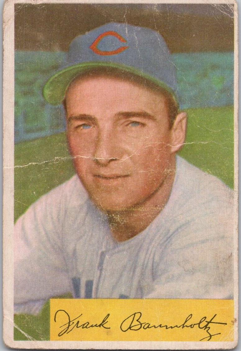 1954 Bowman Frank Baumholtz #221 card