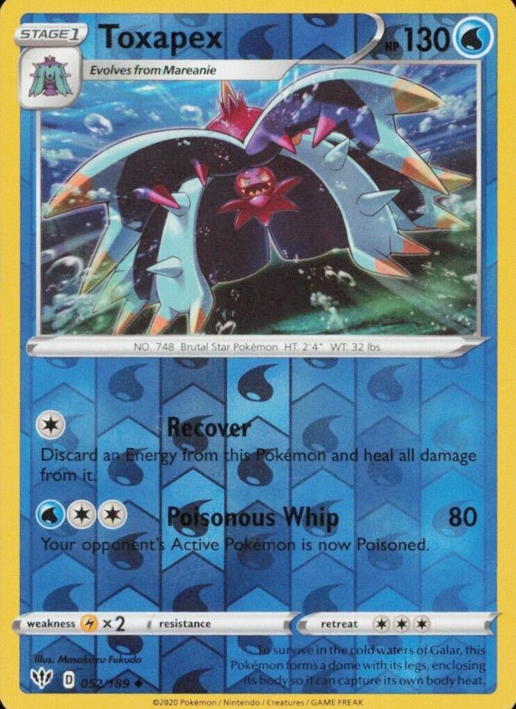 Toxapex 2020 Pokemon Sword & Shield Darkness Ablaze Reverse Foil