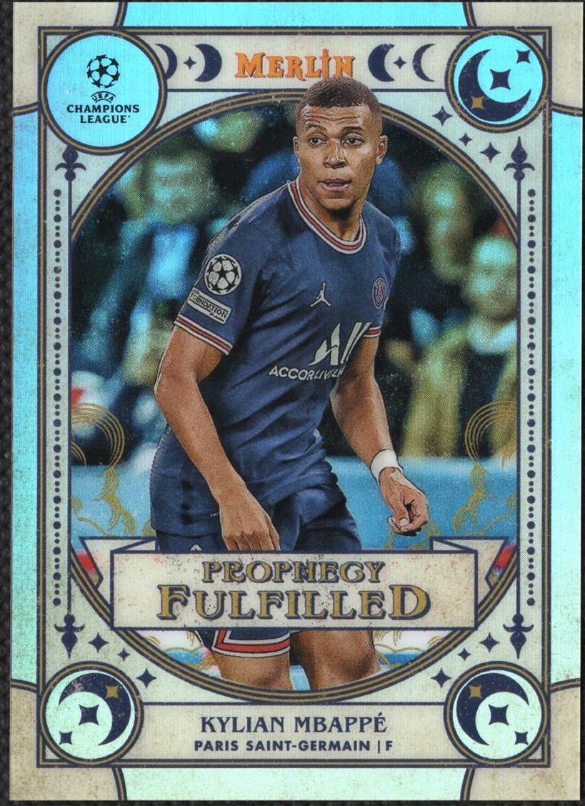 2021 Topps Merlin Chrome UEFA Prophecy Fulfilled Kylian Mbappe #PF-5 card