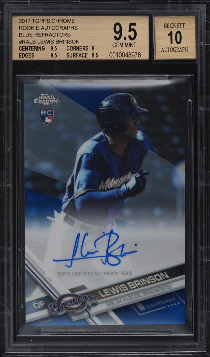 2017 Topps Chrome Baseball Blue Refractor Lewis Brinson #RA-LB