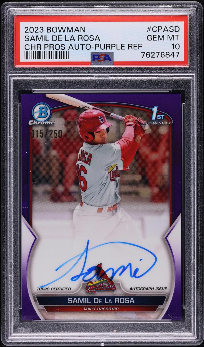 2023 Bowman Chrome Prospects Baseball Purple Samil De La Rosa #CPA-SD PSA 10