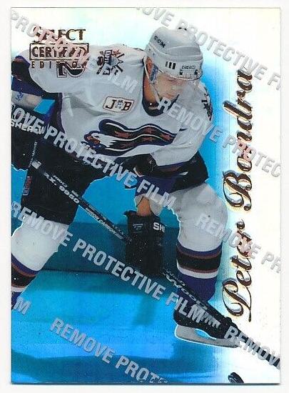 1996 Select Certified Peter Bondra [Mirror Blue] #78 card