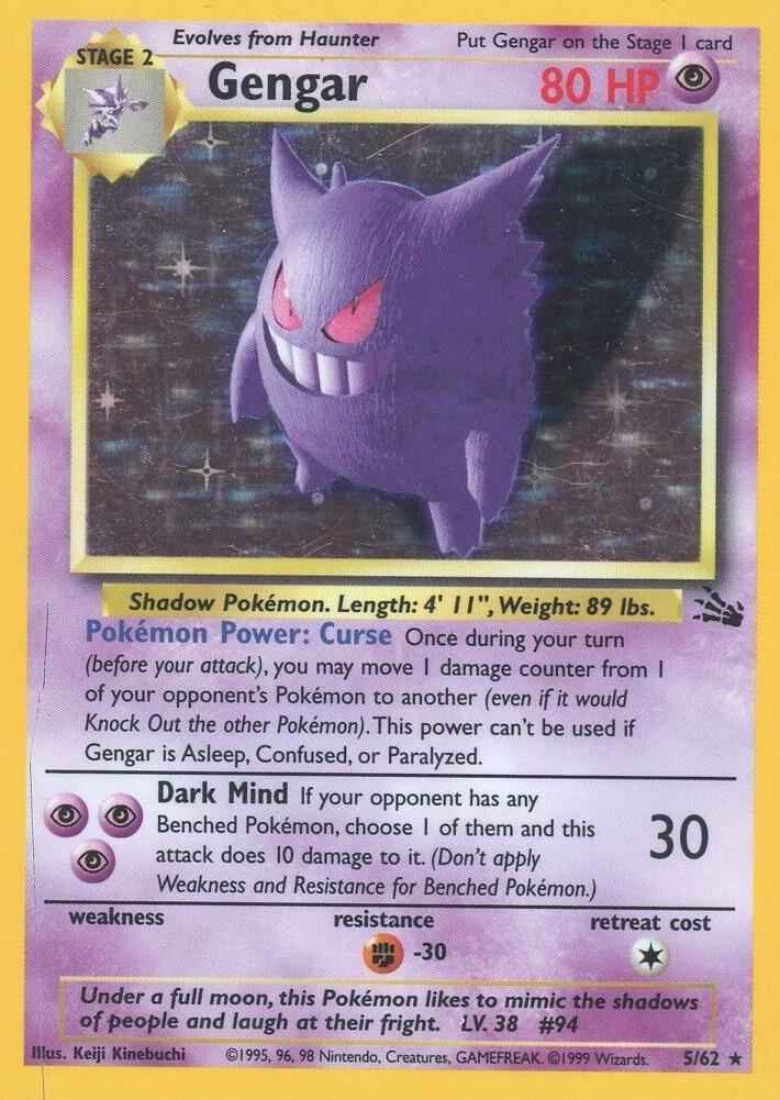 Gengar Holo 1999 Pokemon Fossil