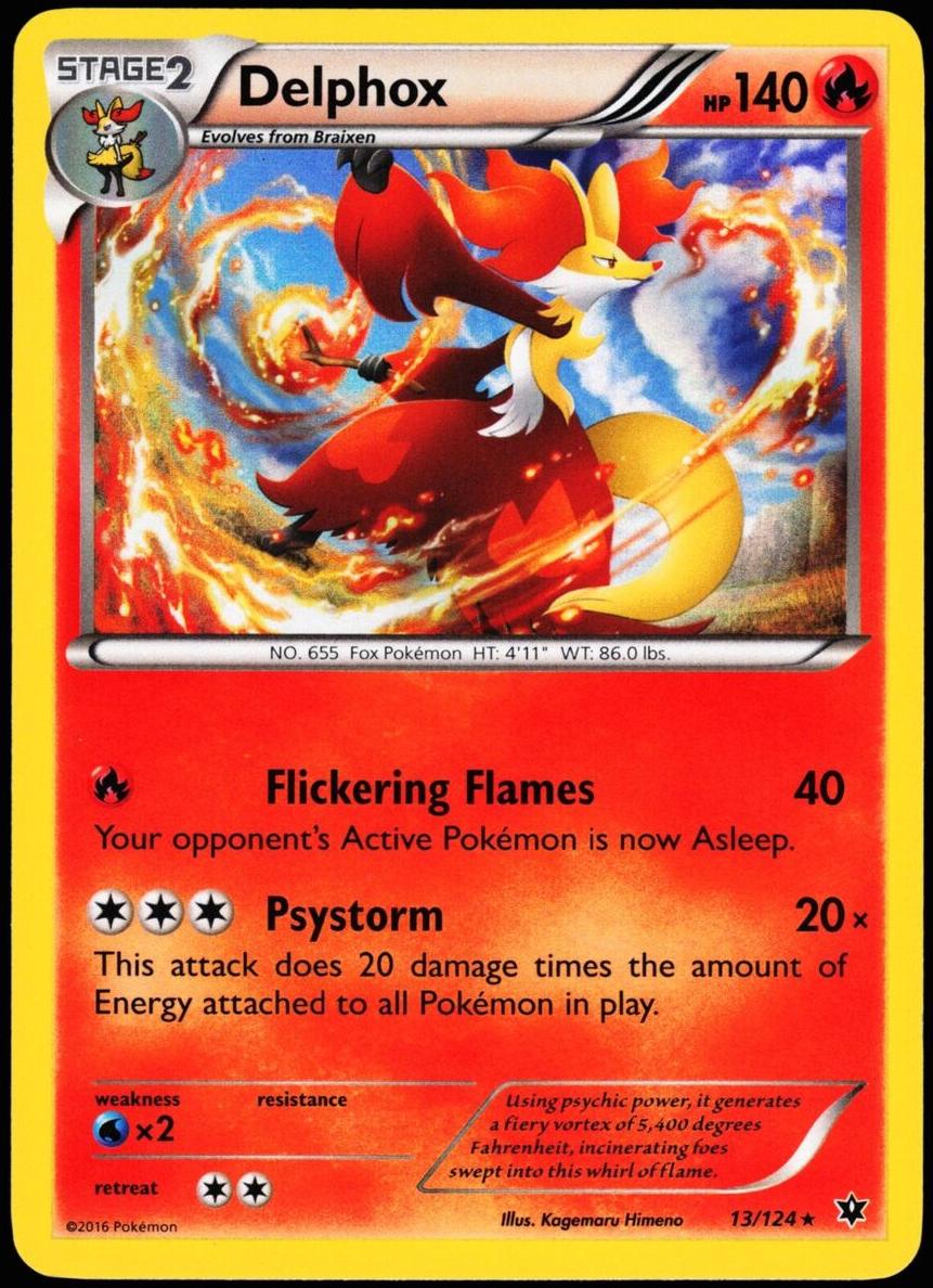 Delphox Holo 2016 Pokemon XY Fates Collide