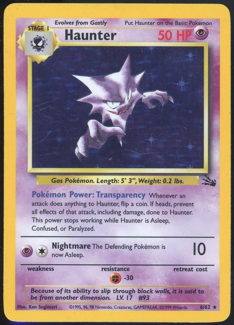 Haunter Holo 1999 Pokemon Fossil
