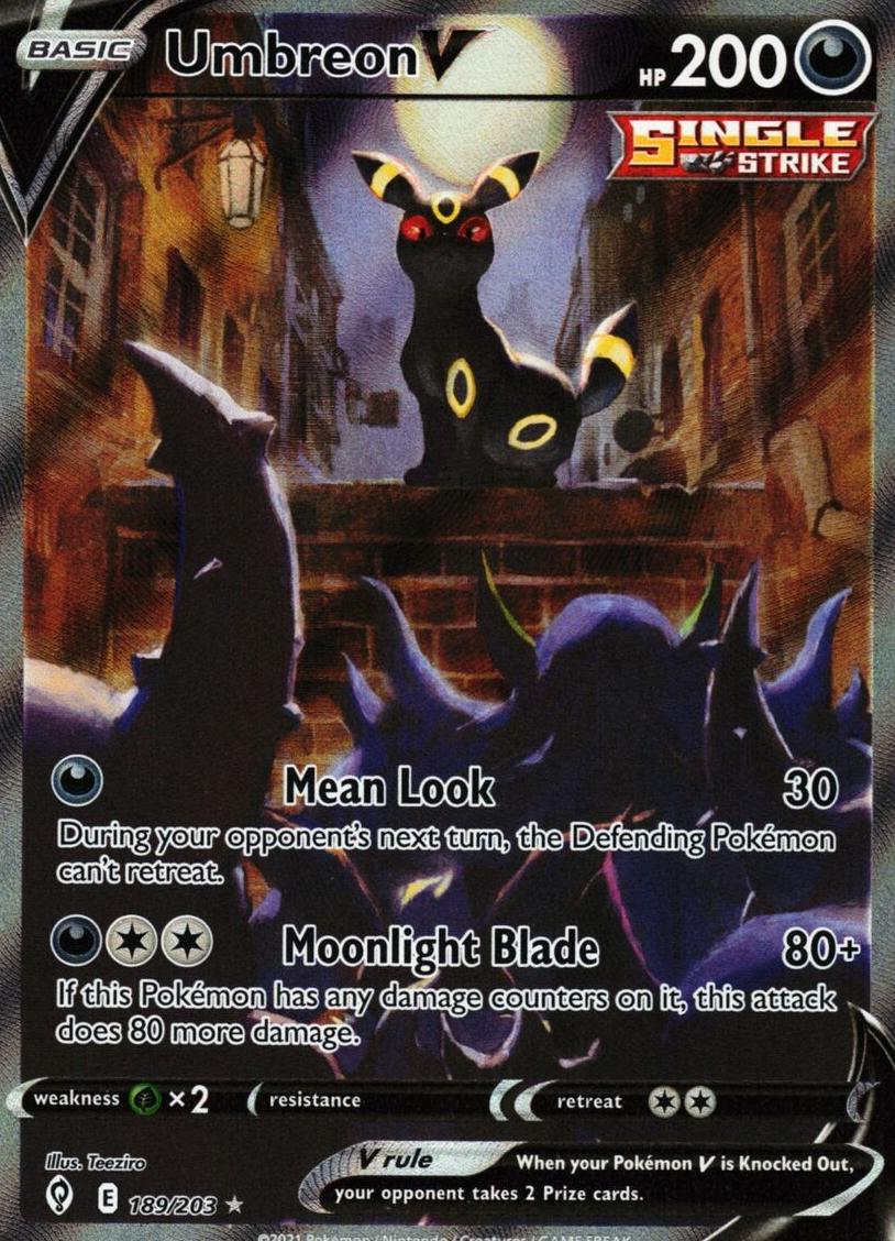 2021 Pokemon Evolving Skies EVOLVING SKIES #189 FA/Umbreon V front